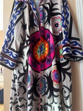 Bold Multicolor Abaya with Arab Calligraphy